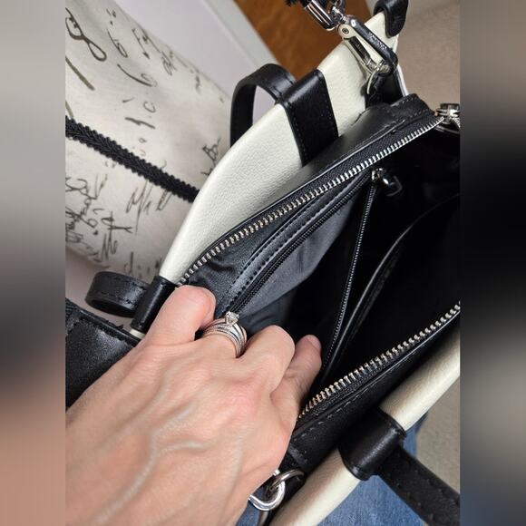 NWT CALVIN KLEIN Womens Off White Grey and Black Handbag with Crossbody Strap - Picture 14 of 14